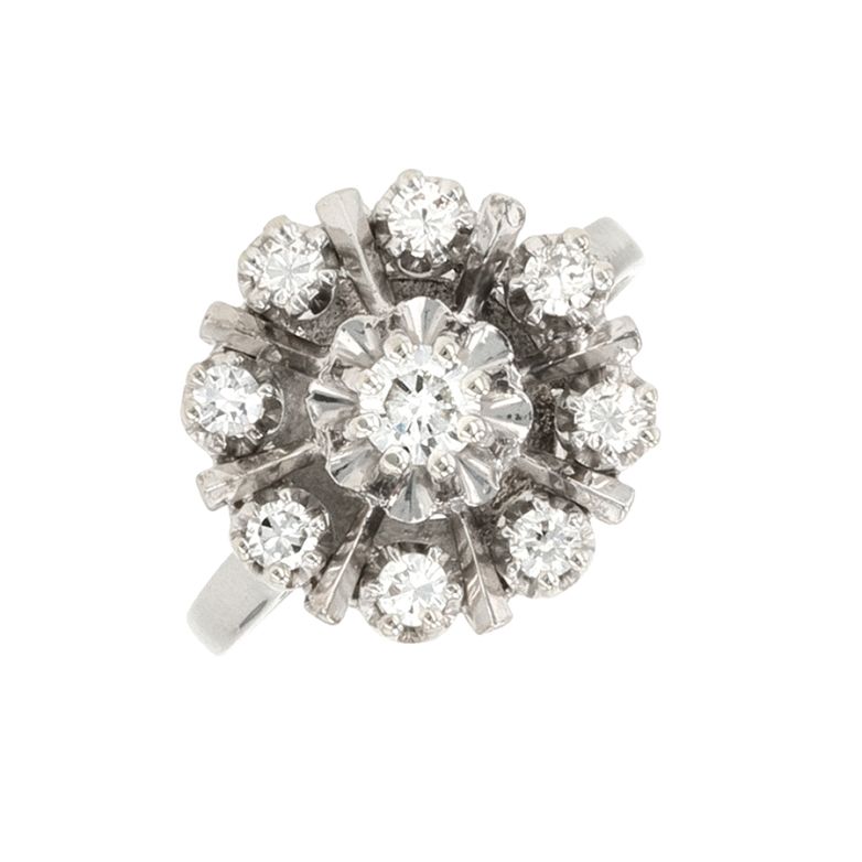 Bague vintage diamants 0.40 carat or blanc 3.42g Comme neuf -  reconditionné disponible sur Gemme Les Bijoux